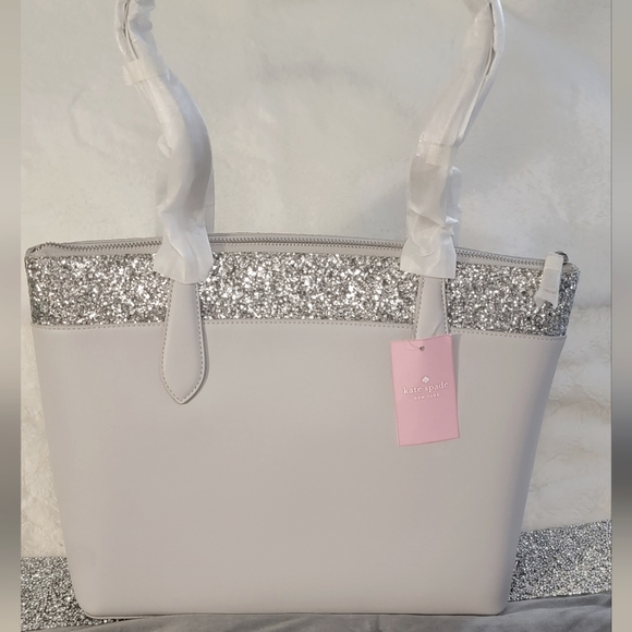 Kate Spade Tote Glitter Sparkle, Gray